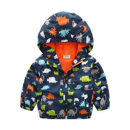 Dinosaur Print Windbreaker Jackets For Toddlers and Kids