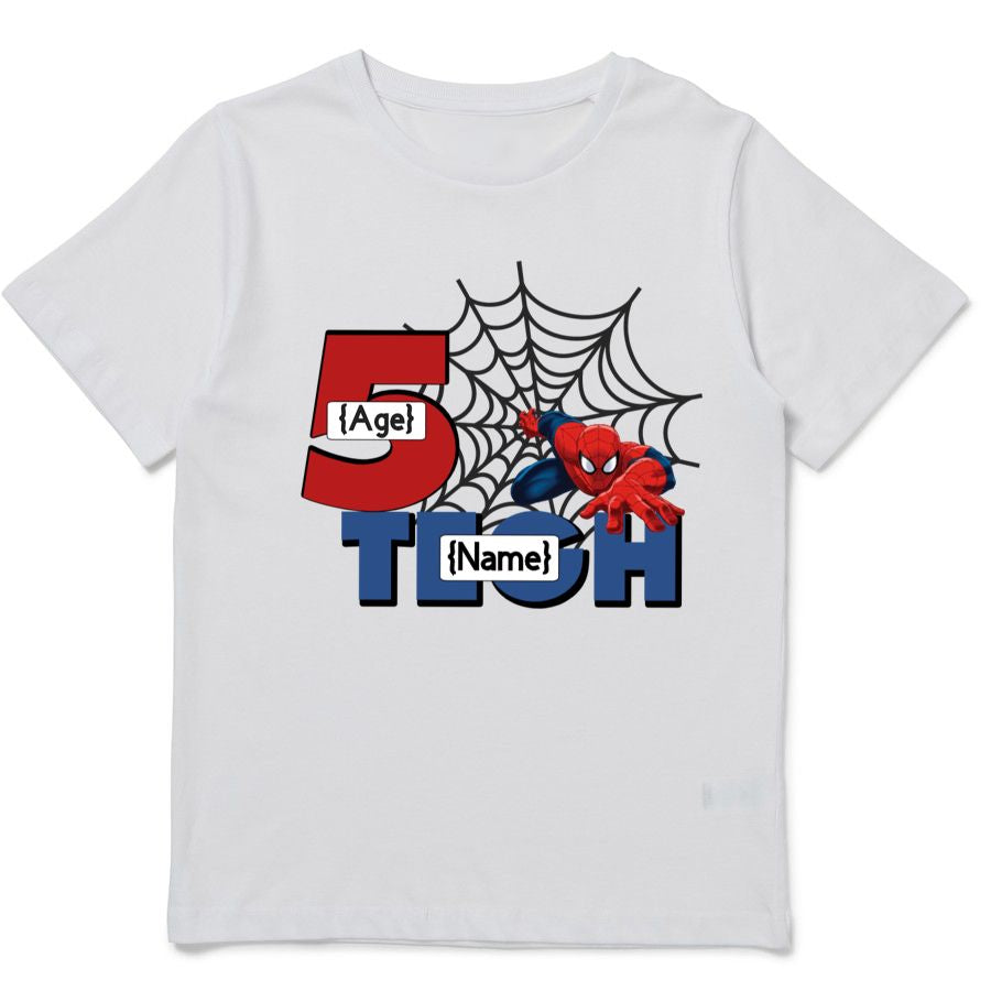 Personalised Spiderman Birthday T-Shirts | 100% Cotton