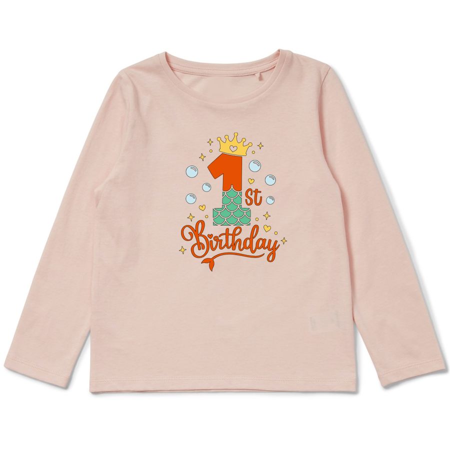 Mermaid Style First Birthday T-shirt | 100% Cotton