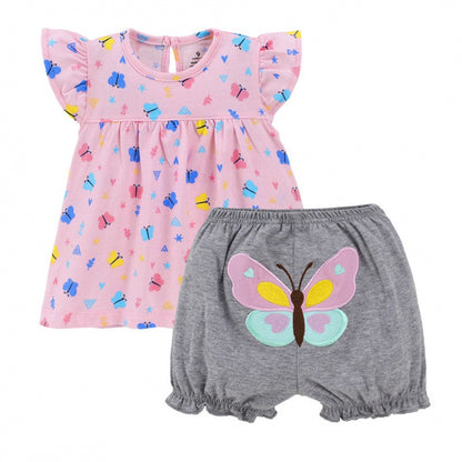 2-piece Butterfly Set | Pink | 100% Cotton