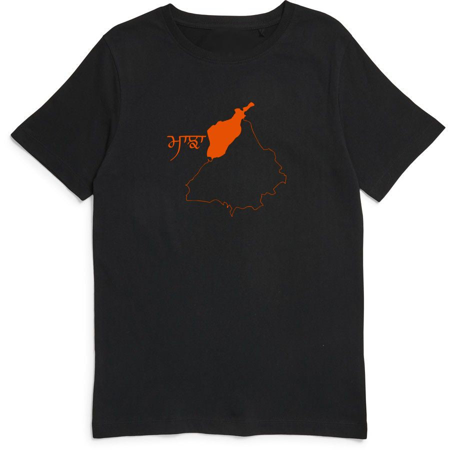 MAJHA Punjab Map | Punjabi | Orange | 100% Cotton