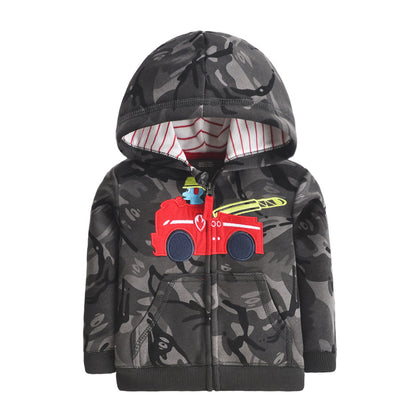 Fire Truck Zip-Up Hoodie | Camo | 100% Cotton